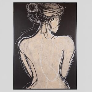 КАРТИНА С ЖЕНСКИ СИЛУЕТ - БЕЖОВО 100X140СМ