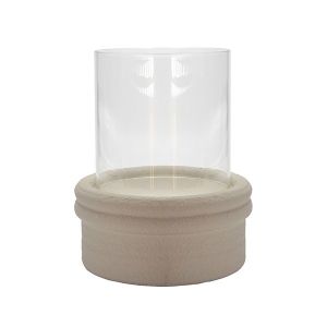 КЕРАМИЧЕН СВЕЩНИК БЕЖОВ 16.5X16.5X18