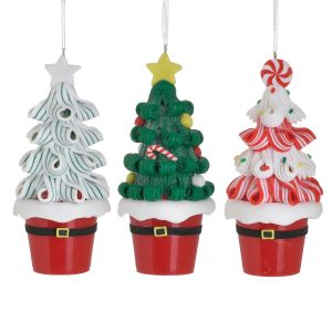 КЕРАМИЧНА КОЛЕДНА УКРАСА ЕЛХИЧКИ 1 БР 3 ДИЗАЙНА 7Χ7Χ16