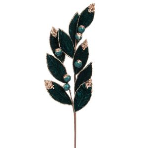 КЛОНКА ОТ ИЗУМРУДЕНО КАДИФЕ С БРОКАТЕНИ ТОПКИ 65СМ