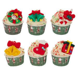 КОЛЕДЕН МАГНИТ КЕКС С КОЛЕДНИ ФИГУРКИ 7.5 СМ. 6 ДИЗАЙНА