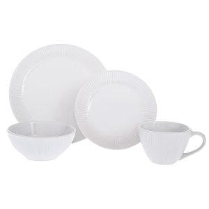 КОМПЛЕКТ ОТ 16 ЧАСТИ БЯЛ КЕРАМИЧЕН СЕРВИЗ С ИВИЦИ