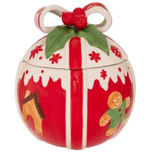 КРЪГЪЛ КЕРАМИЧЕН БУРКАН ЗА БИСКВИТИ С ДЖИНДЖИФИЛОВ ЧОВЕК 19X19X23СМ