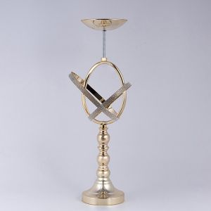 МЕТАЛЕН ЗЛАТЕН СВЕЩНИК 19X59СМ