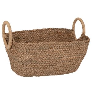 ОВАЛЕН РАТАНОВ КОШ С ПРЪСТЕНОВИДНИ ДРЪЖКИ 38X28X18СМ