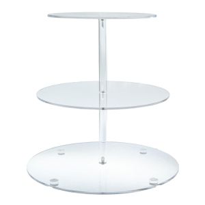 ПРОЗРАЧНА АКРИЛНА КРЪГЛА ТРИЕТАЖНА ЧИНИЯ D24 30 35X33,5 СМ