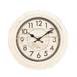 СТЕНЕН ЧАСОВНИК ПЛАСТМАСА АНТИЧЕН БЯЛ - ЧЕРЕН 30X4.3X30СМ