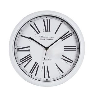 СТЕНЕН ЧАСОВНИК ПЛАСТМАСА БЯЛ - ЧЕРЕН 30.5X4.2X30.5СМ