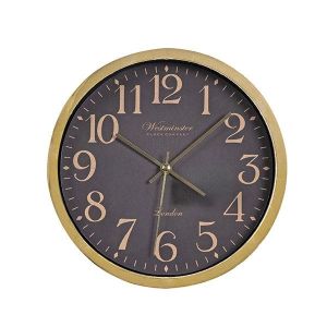 СТЕНЕН ЧАСОВНИК ПЛАСТМАСА ЧЕРНО-ЗЛАТЕН 22X3.8X22СМ