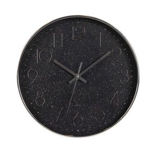 СТЕНЕН ЧАСОВНИК ПЛАСТМАСА ЧЕРНО-ЗЛАТЕН 30X4.2X30СМ