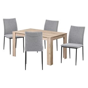 ITAKA КОМПЛЕКТ МАСА (5) ПЕТ ЧАСТИ СЪС СИВИ СТОЛОВЕ FL25414 ITK