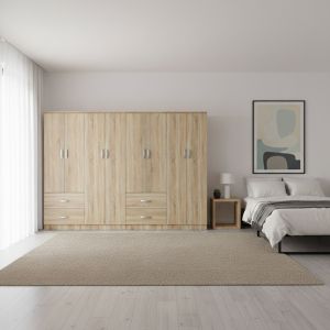 Lego гардероб сонома с осем врати 241x42x181см