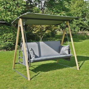 SURF 3-МЕСТНА ЛЮЛКА - ЛЕГЛО, МЕТАЛ, БОЯДИСАН В ЕСТЕСТВЕН И АНТРАЦИТ ЦВЯТ, СИВ ПЛАТ