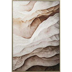 АБСТРАКТНА КАРТИНА ВЪРХУ ПЛАТНО БРОНЗ/ЕКРЮ С UV ПОКРИТИЕ В РАМКА - 80x120x3.8 см 18/КУТИЯ