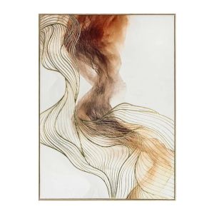 АБСТРАКТНА КАРТИНА ВЪРХУ ПЛАТНО, КРЕМАВ/КАФЯВ ЦВЯТ, РЕЛЕФЕН ЕФЕКТ, В РАМКА - 60x80x3.5 см, 15 бр./КУТИЯ