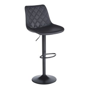 Бар стол Libra, изработен от полиуретан, в черен цвят, 49x55x115 см