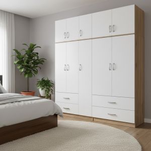 Гардероб с пет врати Athos Sonoma-white 170x42x240см