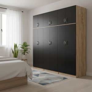 Гардероб с шест врати Athos Ii Sonoma-antracit 240x42x240см