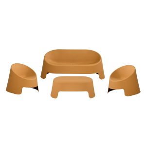 ГРАДИНСКИ КОМПЛЕКТ COLT: МАСИЧКА ЗА КАФЕ + ДВУМЕСТЕН ДИВАН + 2 СТОЛА, PP-UV CROCUS