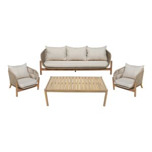 ГРАДИНСКИ КОМПЛЕКТ VERILAN АКАЦИЕВО ДЪРВО С ВЪЖЕ И БЕЖОВИ ВЪЗГЛАВНИЦИ