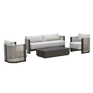 ГРАДИНСКИ СЕТ BOSTON - ТЕРАСА, АЛУМИНИЙ, АНТРАЦИТ - БЕЖОВ