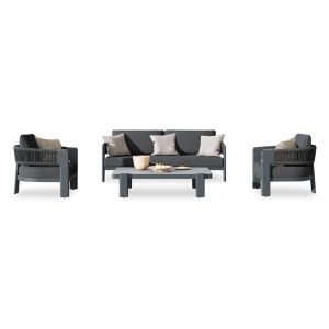 ГРАДИНСКИ СЕТ ОТ 4 ЧАСТИ BARON SM6478.01 ТЪМНО СИВ АЛУМИНИЙ-ВЪЖЕ-ОЛЕФИН