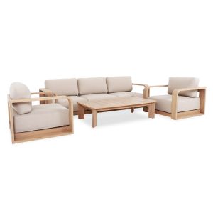 ГРАДИНСКИ СЕТ ОТ 4 ЧАСТИ LOUISSE SM6448 ВЪЗГЛАВНИЦИ ОТ АКАЦИЕВО ДЪРВО - БЕЖОВО