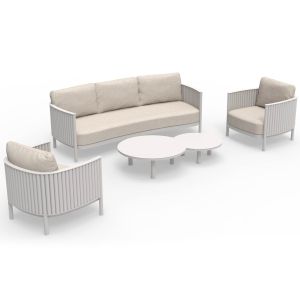 ГРАДИНСКИ СЕТ ОТ 5 ЧАСТИ CARDINAL SM6423.02 КРЕМАВ БЯЛ АЛУМИНИЕВО-БЕЖОВ ОЛЕФИНОВ ПЛАТ