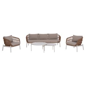 ГРАДИНСКИ СЕТ ОТ 5 ЧАСТИ MEMFIS HM6470.03 АЛУМИНИЕВ-ВЪЖЕВ-КЕРАМИЧЕН ПЛОТ-БЯЛ