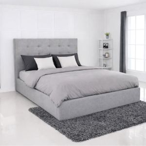 ДВОЙНО ЛЕГЛО DOLCE С МЯСТО ЗА СЪХРАНЕНИЕ, ЗА МАТРАК 160X200 СМ, СИВ ПЛАТ