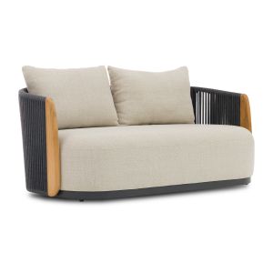 ДВУМЕСЕН ДИВАН AUGUSTUS SM6457.01 СИВ АЛУМИНИЙ - ВЪЖЕ - ОЛЕФИН 171X91X71СМ.