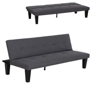 ДВУМЕСЕН РАЗТЕГАТЕЛЕН ДИВАН KORO HM3304.01 СИВА ИЗКУСТВЕНА КОЖА 165X75X64ВСМ.