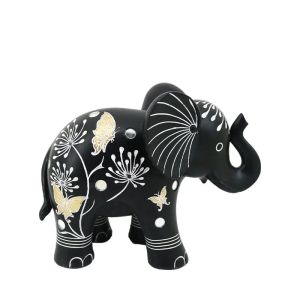 ДЕКОРАТИВНА ФИГУРА НА СЛОН С РИСУНКИ И КАМЪНИ - 22.5x11.5x18см 12/KIB