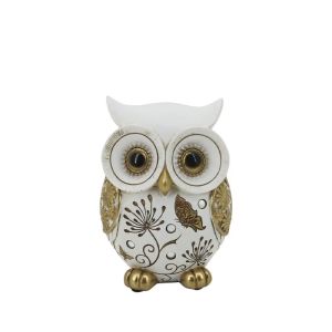 ДЕКОРАТИВНА ФИГУРКА НА БУХАЛ С РИСУЛКИ И КАМЪНИ - 10x7.5x13.5см 48/KIB