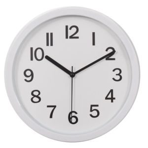 ДЕКОРИРАН КРЪГЪЛ МЕТАЛЕН СТЕНЕН ЧАСОВНИК В БЯЛ ЦВЯТ 22 СМ