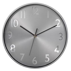 ДЕКОРИРАН КРЪГЪЛ МЕТАЛЕН СТЕНЕН ЧАСОВНИК В СРЕБЪРИСТ ЦВЯТ 30 СМ