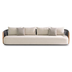 ДИВАН 4-МЕСЕН AUGUSTUS SM6459.01 СИВ АЛУМИНИЙ И ВЪЖЕ - БЕЖОВ ОЛЕФИН 330X91X71H