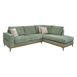 ДИВАН MARCELL ДЕСЕН ЪГЪЛ ЗЕЛЕН С БЕЖОВИ ВЪЗГЛАВНИЦИ 300X230X88СМ
