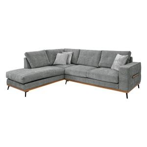 ДИВАН MARCELL ЛЯВ ЪГЪЛ СИВ СЪС СВЕТЛО СИВИ ВЪЗГЛАВНИЦИ 300X230X88СМ