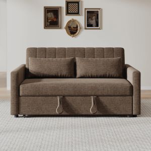 ДИВАН TEMPO-W - ЛЕГЛО, С НАКЛАНЯЩА СЕ ОБЛЕГАЛКА, КАФЯВ ПЛАТ