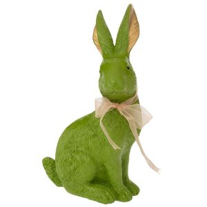 Зелен полирезинов зайк 13x8x25см