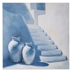 КАРТИНА НА ГРЪЦКИ ОСТРОВ ВЪРХУ ПЛАТНО 80X80 СМ