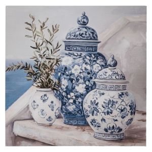 КАРТИНА С РАСТЕНИЯ ВЪРХУ ПРИНТИРАНО ПЛАТНО 80X80 СМ