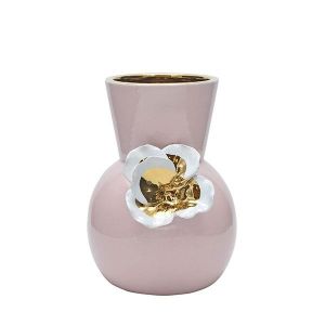 КЕРАМИЧНА ВАЗА БЛЕДО РОЗОВА 19X16X22СМ