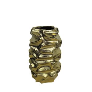 КЕРАМИЧНА ВАЗА ЗЛАТИСТО С ВЪЛНООБРАЗЕН ЕФЕКТ, СРЕДНА - 26,7 см 1/6KIB