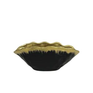 КЕРАМИЧНА КУПА ЧЕРНО/ЗЛАТИСТО С ОМБРЕ ЕФЕКТ И МИДИ - 29.2 см 1/12 КУБИЧКА
