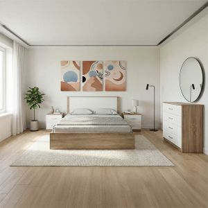КОМПЛЕКТ ЗА СПАЛНЯ ATHOS SONOMA WHITE С ЛЕГЛО 160X200 СМ, 4 ЧАСТИ