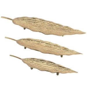 КОМПЛЕКТ МЕТАЛНИ ЧИНИИ ЗА СЕРВИРАНЕ/3 ЗЛАТИСТО НА РАИРА - Д: 97.5x33x6, М: 80.5x26x5, Ш: 61x21x5 см 2/KIB