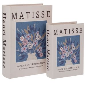 КОМПЛЕКТ ОТ 2 ДЕКОРАТИВНИ КУТИИ - КНИГИ В БЯЛ ЦВЯТ 19X7X27 СМ