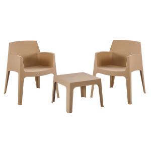 КОМПЛЕКТ ОТ 3 ЧАСТИ ПОЛИПРОПИЛЕН SLEEK HM21267.03 ХОЛНА МАСА И 2 КРОСЯТА - КАПУЧИНО